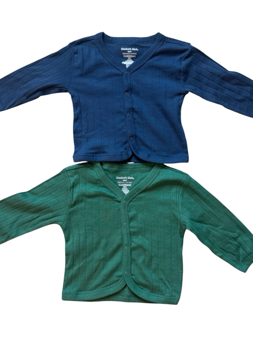 Baby Organic Cardigan 2-pack Ribbed snap front cardigan bundle size 9 Months